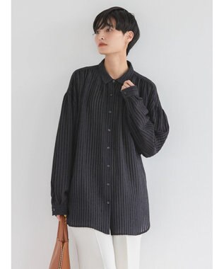 AMERICAN HOLIC ドビーストライプシャツ Black