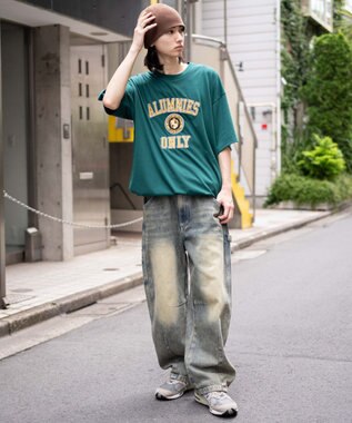 WEGO 【接触冷感/ユニセックス着用ITEM】カレッジロゴグラフィックT（SS） ダークグリーン