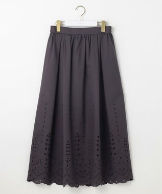 ANY SIS 【洗える】カットワークエンブロイダリー スカート スレート