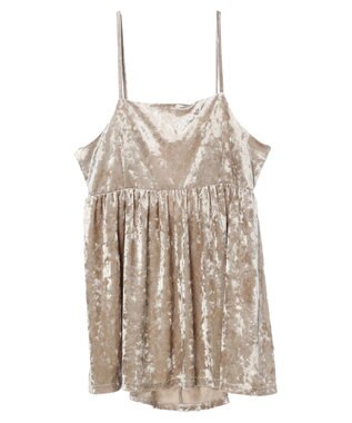 Green Parks ・ＥＬＥＮＣＡＲＥ　ＤＵＥクラッシュベロアキャミチュニック Beige