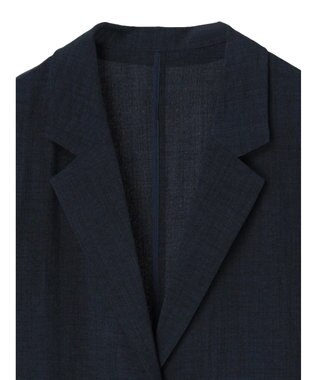 earth music&ecology リネンライク５分袖ジャケット Navy