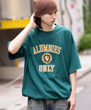 WEGO 【接触冷感/ユニセックス着用ITEM】カレッジロゴグラフィックT（SS） ダークグリーン