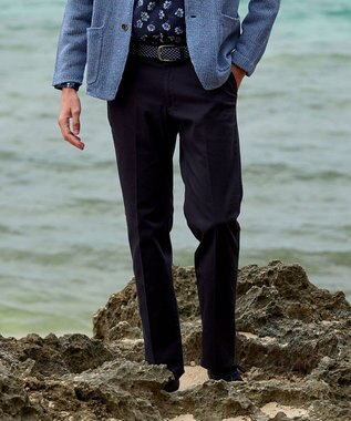 JOSEPH ABBOUD 【キングサイズ・ウエストも伸びる！】オーガニックストレッチ パンツ ネイビー系