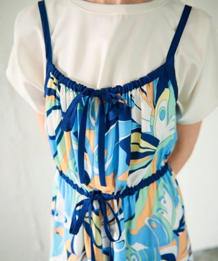 GRACE CONTINENTAL キカバードプリントワンピース ブルー