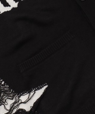 WEGO 【ユニセックス着用ITEM】ダメージジャガードカーディガン ブラック