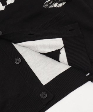 WEGO 【ユニセックス着用ITEM】ダメージジャガードカーディガン ブラック