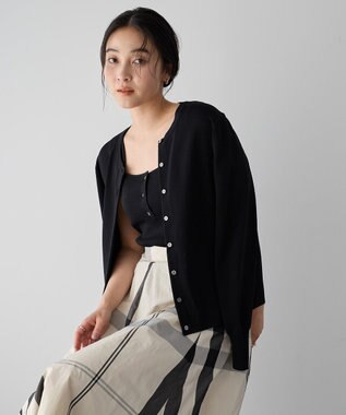 YECCA VECCA [UVカットマシンウォッシャブル]アンサンブルニット Black