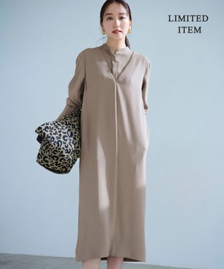 ICB 【WEB限定・洗える】 ライトダブルクロス ジャンパースカート ワンピース ライトモカ系