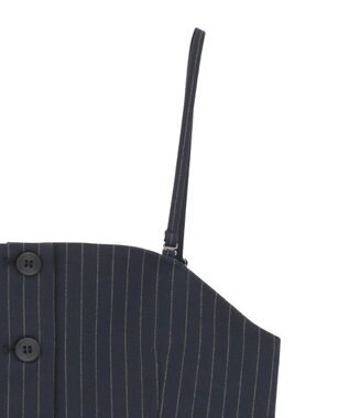 AMERICAN HOLIC 【2WAY】イージーケアフロントボタンビスチェ Stripe Navy