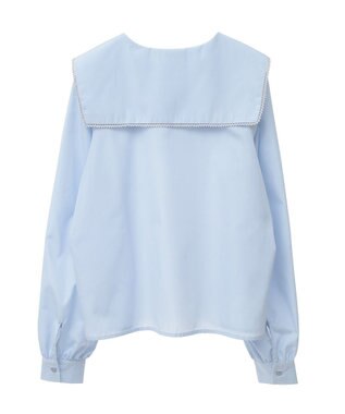 earth music&ecology 配色ピコレースブラウス Sax