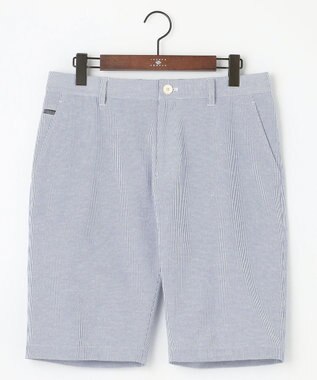 JOSEPH ABBOUD 【ウエストも伸びる！/2WAYストレッチ/清涼】クールサッカー ショーツ ブルー系