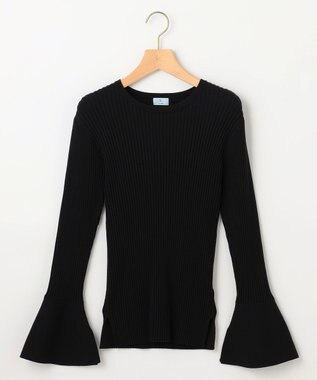 組曲 【WEB限定】ELENAフレアスリーブ リブニット ブラック系