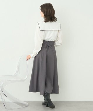 earth music&ecology 配色ピコレースブラウス Off White