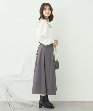 earth music&ecology 配色ピコレースブラウス Off White