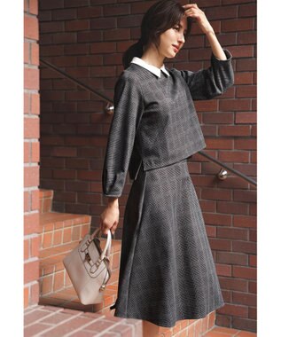 ANY SIS 【WEB・一部店舗限定】カットジャカード襟付き2WAY セットアップ ブラック系3