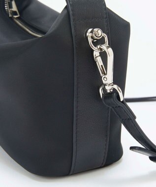 TOPKAPI 【TREASURE TOPKAPI】ナイロン レザーコンビ ハンドルオープン ミニ ショルダーバッグ ブラック