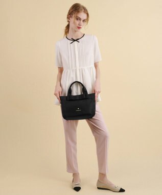 TOCCA 【大人百花掲載】【撥水】RIBBON BRICK TOTE M トートバッグ M ブラック系