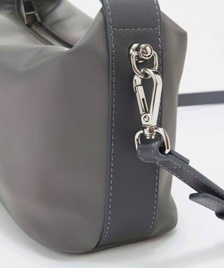 TOPKAPI 【TREASURE TOPKAPI】ナイロン レザーコンビ ハンドルオープン ミニ ショルダーバッグ ミディアムグレー