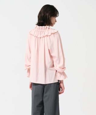 GRACE CONTINENTAL フリルカラーシアーカフタンブラウス ピンク