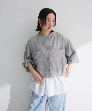 Green Parks シア‐シャツブルゾン Stripe