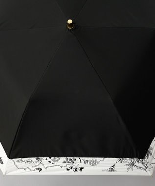 AURORA Beaurance （ビューランス） 切継ぎ刺繍晴雨兼用パラソル（2段折り畳み・トップフラット） ブラック