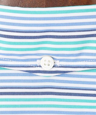 J.PRESS MEN SOMELOSコットンストライプ シャツ グリーン系1