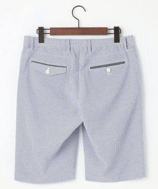 JOSEPH ABBOUD 【ウエストも伸びる！/2WAYストレッチ/清涼】クールサッカー ショーツ ブルー系