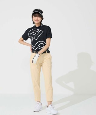 FILA GOLF／marie claire 【FILA GOLF】 シンプルロゴ半袖モックネックシャツ ブラック