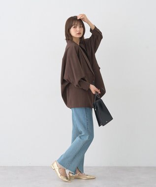 earth music&ecology シアードルマンジャケット Brown