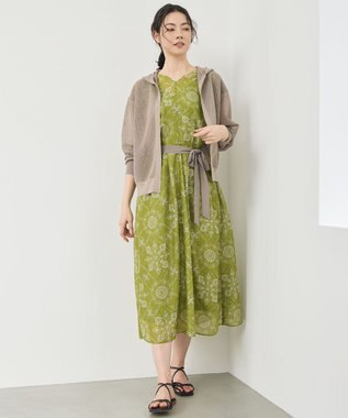 自由区 S 【カタログ掲載】ロータスタイルプリント ワンピース ピスタチオ