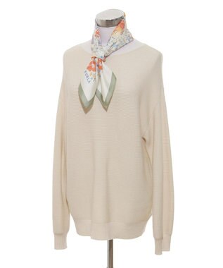 MOONBAT 【シルク100%】フルラ (FURLA) 花柄 シルクプリントスカーフ 65cm×65cm オリーブグリーン