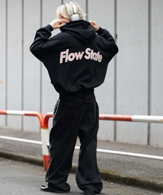 WEGO 【ユニセックス着用ITEM/裏起毛】バルーンクロップドグラフィックプルパーカー ブラック