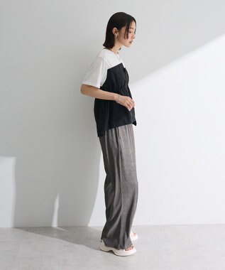 Green Parks ビスチェドッキングドロスト５分袖プルオーバー Khaki