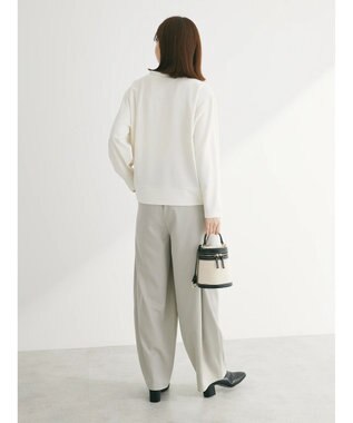 Green Parks カットジョーゼットドットボタンカーディガン Off White