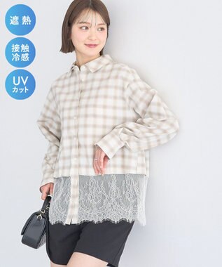 earth music&ecology 【予約】適ON レースヘムシャツ