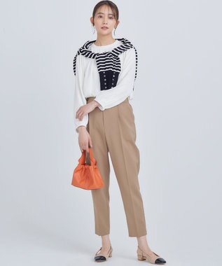 組曲 L 【6色展開・UVケア】クルーネックモダンカーディガン ボーダー系1