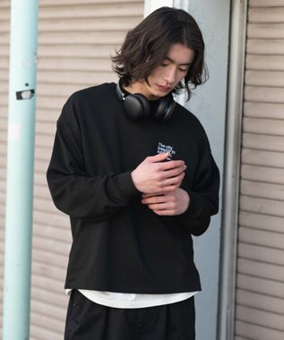 WEGO 【ユニセックス着用ITEM/MLサイズ展開】ガールプリントT（LS） ブラック