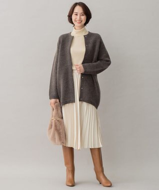 自由区 【洗える】CARIAGGI スーパーエクストラファインメリノ インナーニット ベージュ系