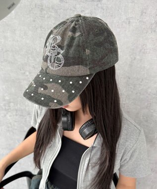 WEGO ロゴラインストーンキャップ 柄1