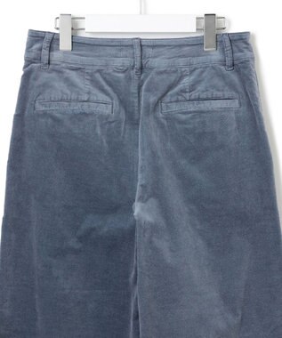 23区 【洗える】23区DENIM ベルベットストレッチ ワイドパンツ ブルーグレー