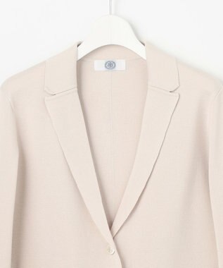 J.PRESS LADIES 【洗える】Cotton Acetate ニット ジャケット ベージュ系