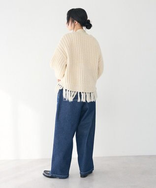 CRAFT STANDARD BOUTIQUE 洗える/フリンジニットカーディガン Ivory