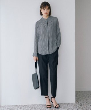 ICB 【洗える】ウール2WAYストレッチ ドロストパンツ ブラック系