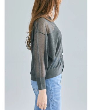 Te chichi Levita14GVネックカーディガン チャコールグレー