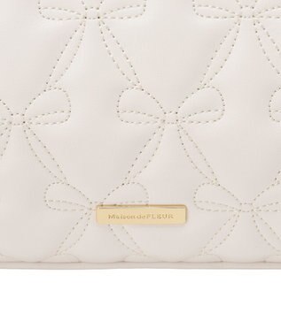 Maison de FLEUR スカーフ付きリボンキルティング2Wayボストン Pink