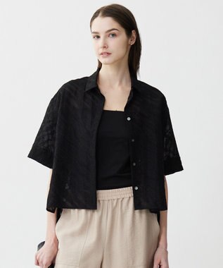 【洗える】ゼブラシアーJQ クロップドシャツ