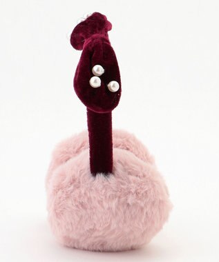 ANY KIDS パール×リボンイヤーマフ ピンク