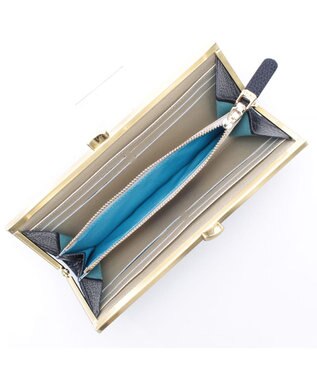 A.D.M.J. 【牛革】アールデコガマグチウォレット NAVY