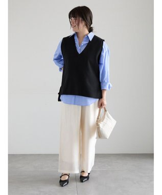 Te chichi Vネックニットベスト ブラック