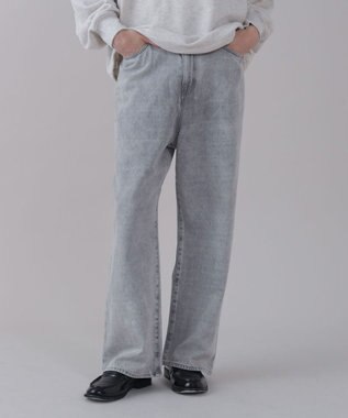 WEGO 【ユニセックス着用ITEM/SMLサイズ展開/ウエスト調整可】バギーデニムパンツ グレー